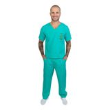 Pijama Cirúrgico Masculino Bordado (nome+ Logo Fisioterapia)