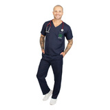 Pijama Cirúrgico Masculino Bordado (nome+ Logo Veterinária)
