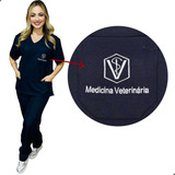 Pijama Cirúrgico Oxford Bordado Medicina Veterinária 