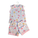 Pijama Curto Infantil ( Bebê ) Menina 100% Algodão