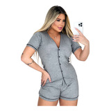 Pijama De Amamentação Curto Maternidade Com