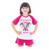 Pijama Elefantinha Infantil Menina Personalizada Com