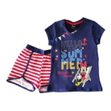 Pijama Feminino Infantil Verão Algodão Meninas