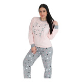Pijama Feminino Inverno Moletinho Moleton Algodão - Ref 4716