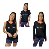 Pijama Feminino Kit Com 5 Peças Manga Longa Curta Regata Ref