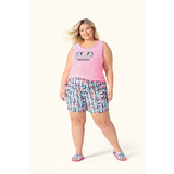 Pijama Feminino Short Doll Regata 10120081 Lua Encantada