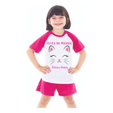 Pijama Gatinha Infantil Menina Personalizada Com