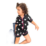 Pijama Infantil Americano Criança Short Botões