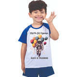 Pijama Infantil Astronauta Balões Personalizado Com