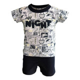 Pijama Infantil Camiseta E Bermuda Verão  Night 12023 Elian