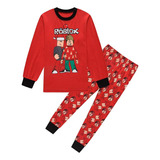 Pijama Infantil De Algodão Vermelho Com