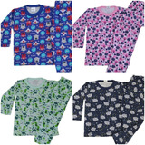 Pijama Infantil Frio Manga Longa 100% Algodão Tamanhos 4 Ao8