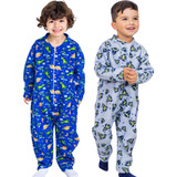 Pijama Infantil Inverno Kit C/ 2 Roupa Dormir Macacão 1940-2