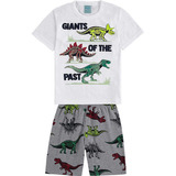 Pijama Infantil Masculino Verão Branco Giants