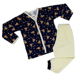 Pijama Infantil Menino - Manga Longa Com Botão 100% Algodão