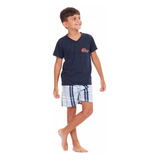 Pijama Infantil Menino Camisa E Short