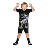 Pijama Infantil Meninos T Rex Bermuda Camiseta Verão Elian