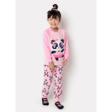 Pijama Infantil Soft Manga Longa Panda
