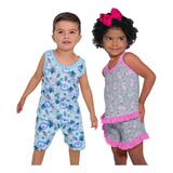Pijama Infantil Verão Algodão Tamanhos 10 Ao 14