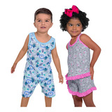 Pijama Infantil Verão Algodão Tamanhos 4 Ao 8
