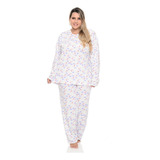 Pijama Inverno Promoção Feminino Plus Size Suede Confortável