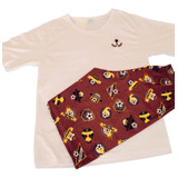 Pijama Juvenil Masculino Curto Estampados 100% Algodão