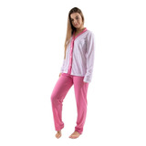 Pijama Longo De Frio Aberto De Botão Amamentação Idoso