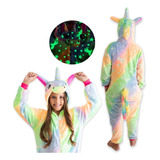Pijama Macacão Infantil Adulto Unicórnio Kigurumi Arco-íris