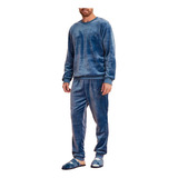 Pijama Masculino Danka Fleece Longo Azul