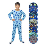 Pijama Masculino Infantil Menino Camiseta Longa