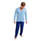 Pijama Masculino Longo Adulto Inverno Malha