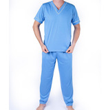 Pijama Masculino Longo Camiseta Curta Calça Comprida