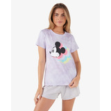 Pijama Short Doll Malha Tie Dye Mickey Mouse Disney 