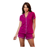 Pijama Short Doll Pos Cirúrgico Com Botão Aberto 