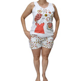 Pijama Sonhart Camiseta Regata E Shorts 100% Algodão Confort