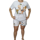Pijama Sonhart Feminino 100% Algodão Camiseta
