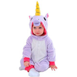 Pijama Unicórnio Infantil Bebê Macacão Frio Inverno 1/2 Anos