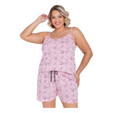 Pijama Verão De Alcinha Malha Plus
