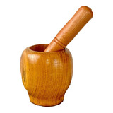 Pilão De Bambu Com Socador De