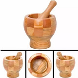 Pilão De Madeira Bambu Amassador De Temperos E Caipirinha