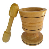 Pilao De Madeira Com Socador Alho Para Temperos Cozinha 17cm