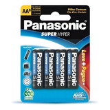 Pilha Aa Panasonic Super Hyper Um-3shl8p6 Cilíndrica