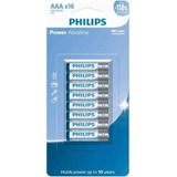Pilha Aaa Alcalina Philips Power Blister Com 16 Unidades
