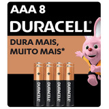 Pilha Alcalina Aaa Duracell 8 Unidades