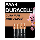 Pilha Alcalina Duracell Palito Aaa Com 4 Unidades