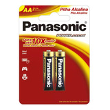 Pilha Alcalina Panasonic Aa (pequena) Cartela Com 02 Unidade