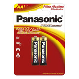 Pilha Alcalina Panasonic Aa (pequena) Cartela Com 02 Unidade