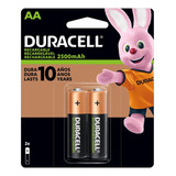 Pilha Recarregável Aa 2500mah Com 2 Unidades - Duracell