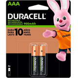 Pilha Recarregável Aaa Palito 900 Mah Duracell Com 2 Unidade