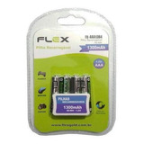 Pilha Recarregável Flex Aaa Palito 1300mah 4un Nimh 1.2v